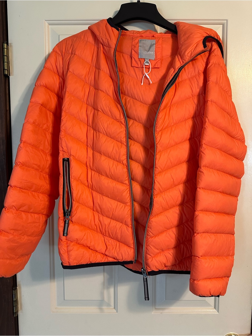 Bright Orange Quilted Puffer Jacket